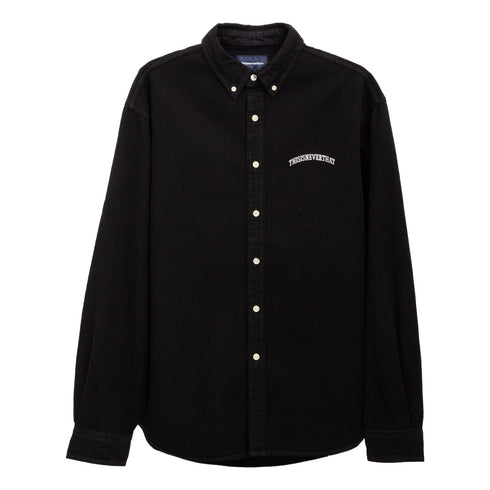 Thisisneverthat Washed Denim Shirt Black TN240DSHTL01 Degli Uberti